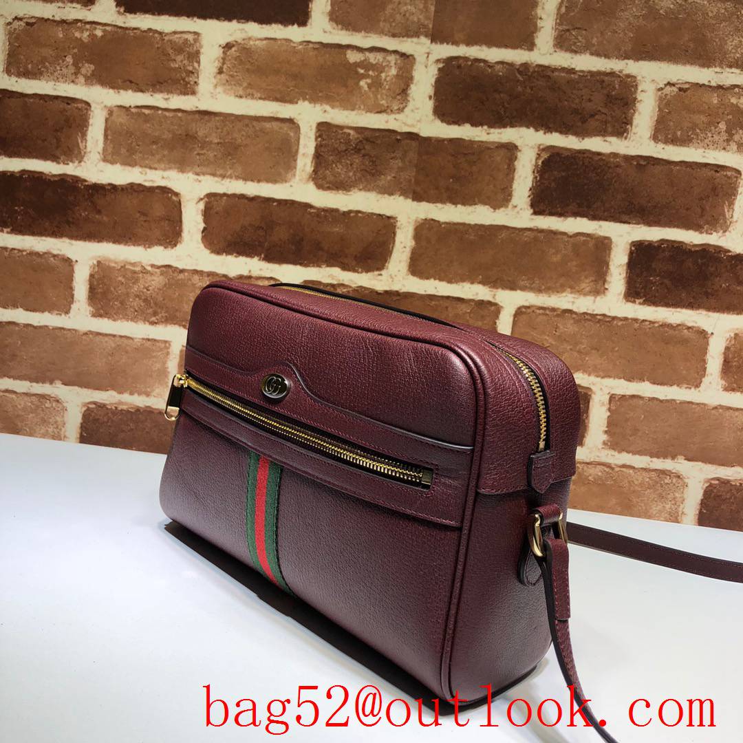 Gucci Ophidia wine real leather Shoulder GG zipper Bag