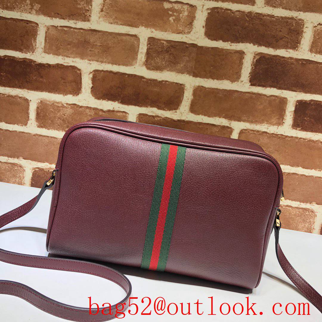 Gucci Ophidia wine real leather Shoulder GG zipper Bag