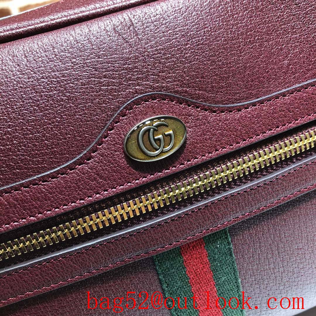 Gucci Ophidia wine real leather Shoulder GG zipper Bag