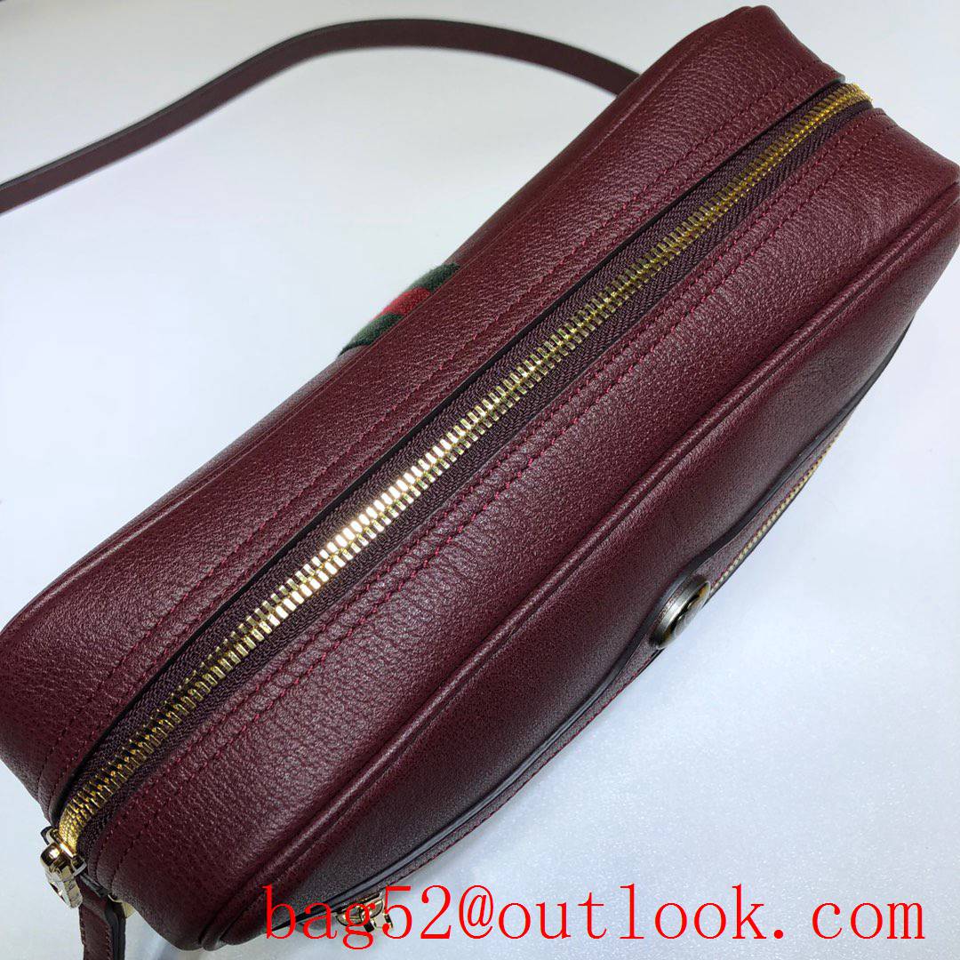 Gucci Ophidia wine real leather Shoulder GG zipper Bag