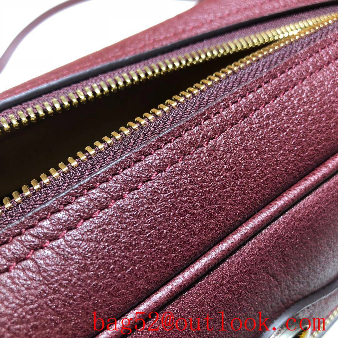 Gucci Ophidia wine real leather Shoulder GG zipper Bag