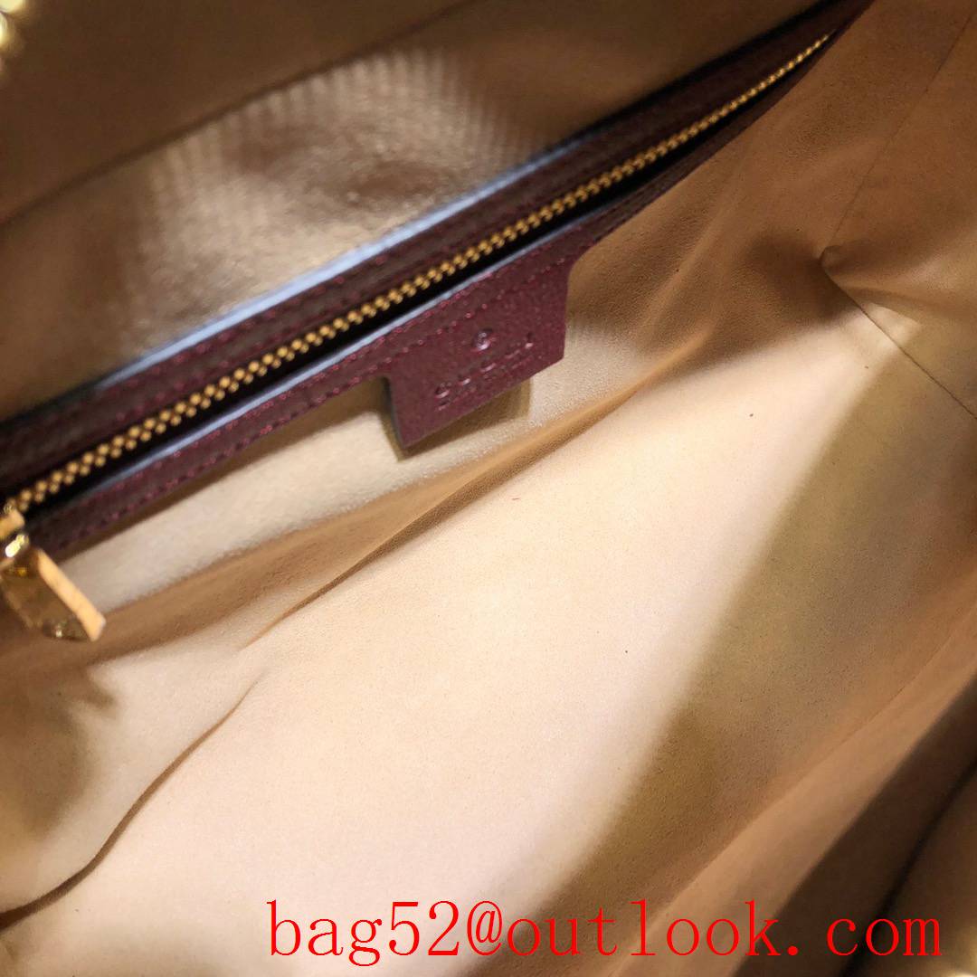 Gucci Ophidia wine real leather Shoulder GG zipper Bag