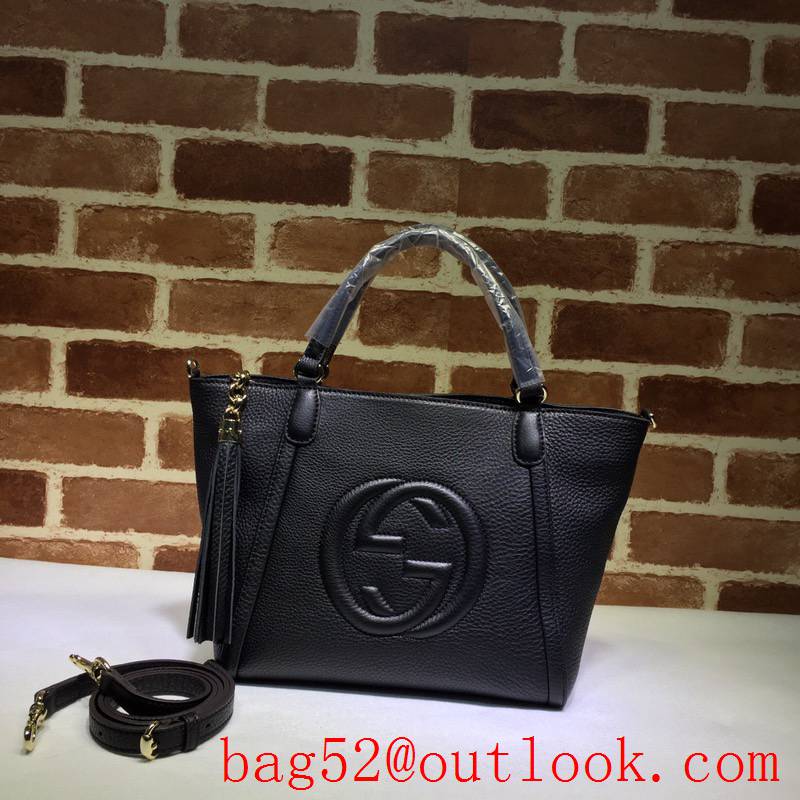 Gucci GG black calfskin Handbag Shoulder tote Bag