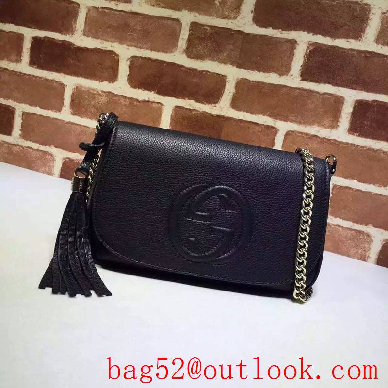Gucci GG small black Soho chain Tassel Shoulder Bag