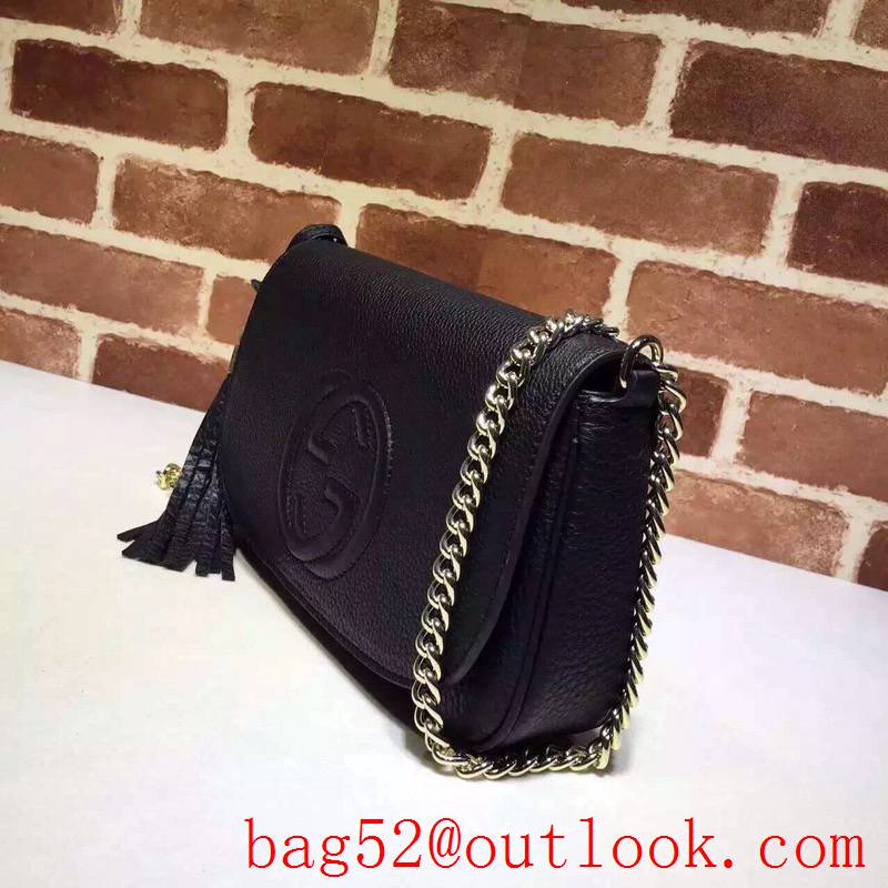 Gucci GG small black Soho chain Tassel Shoulder Bag