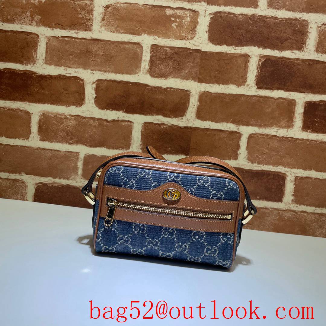 Gucci Ophidia GG Mini Denim Shoulder Bag purse