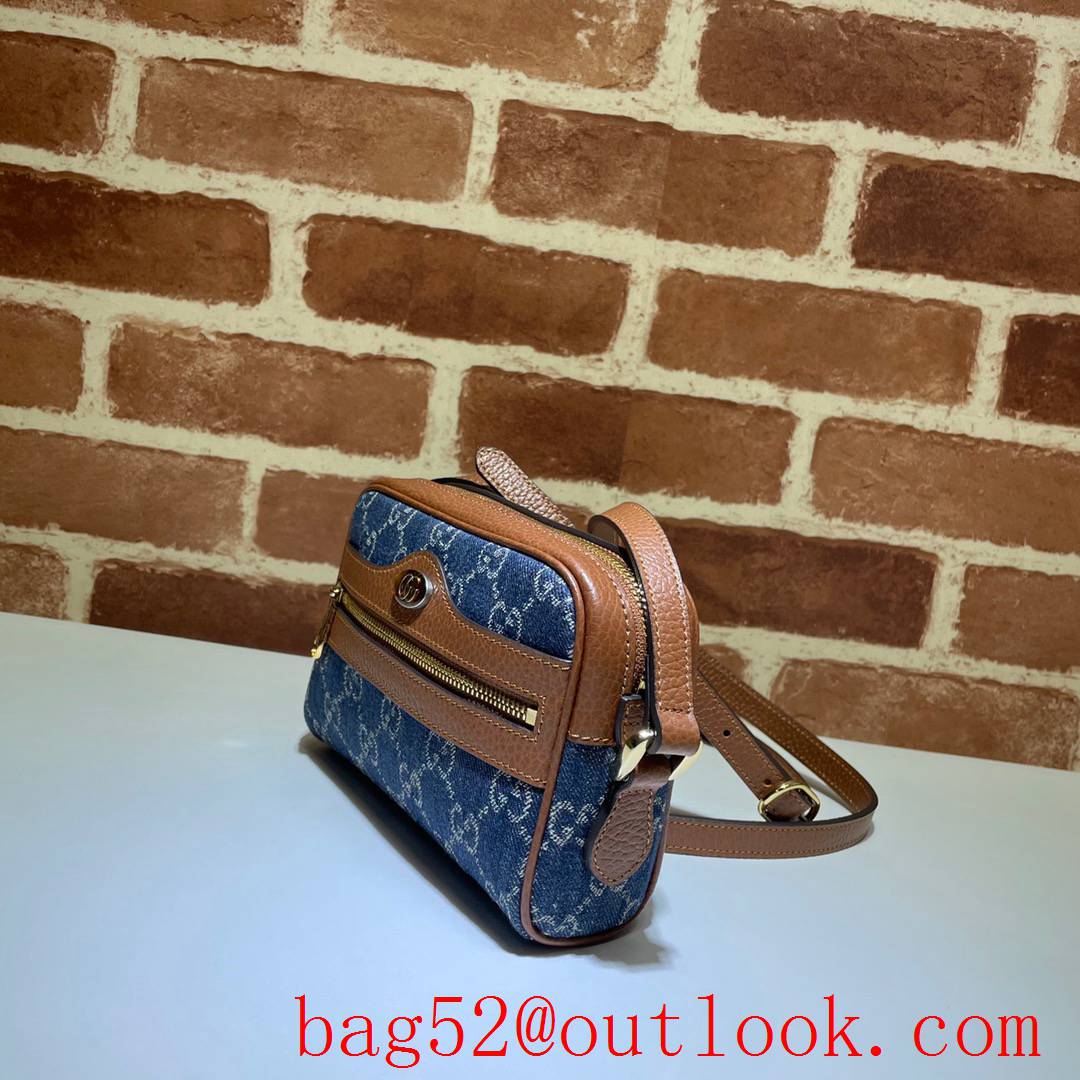 Gucci Ophidia GG Mini Denim Shoulder Bag purse 