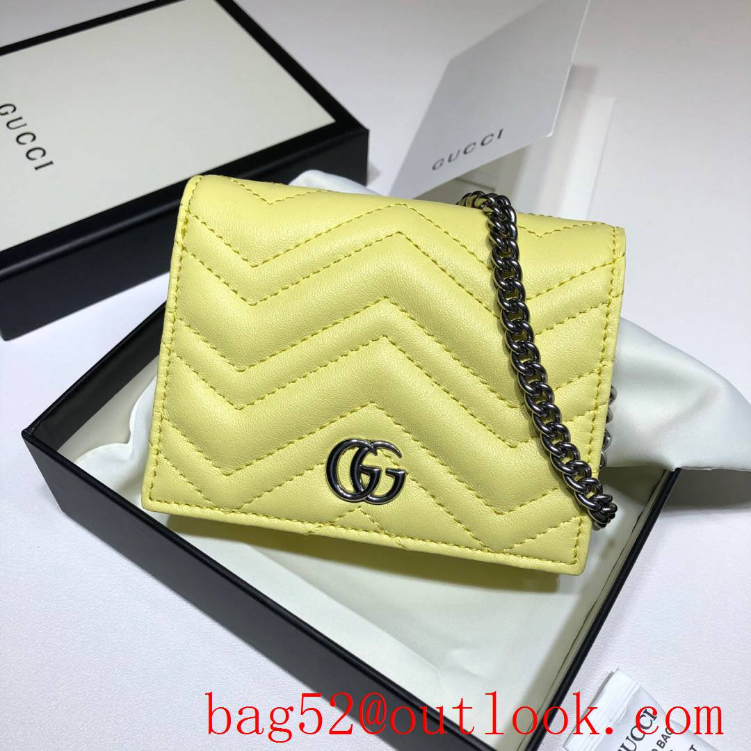 Gucci GG Marmont yellow small Card Holder Wallet Purse