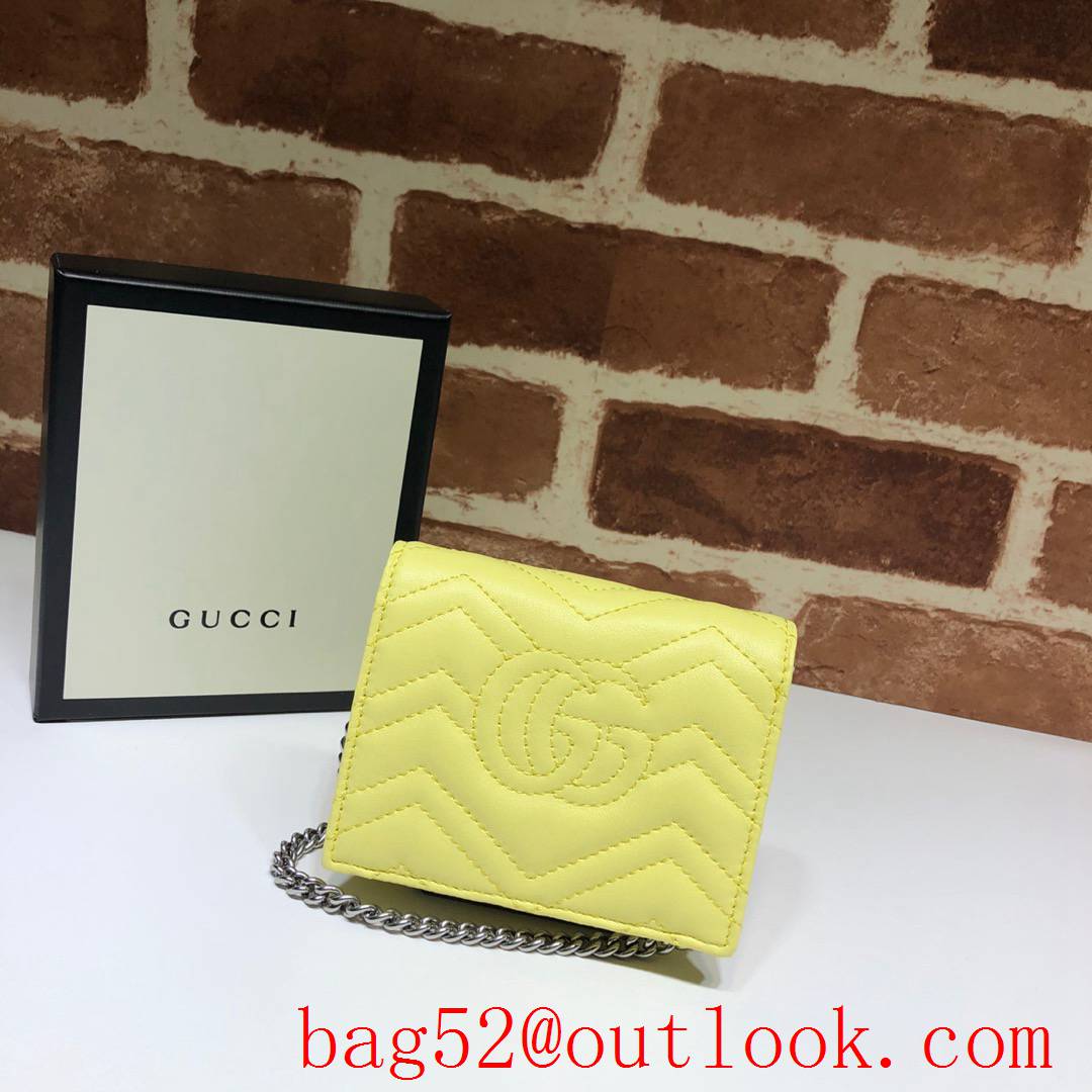 Gucci GG Marmont yellow small Card Holder Wallet Purse