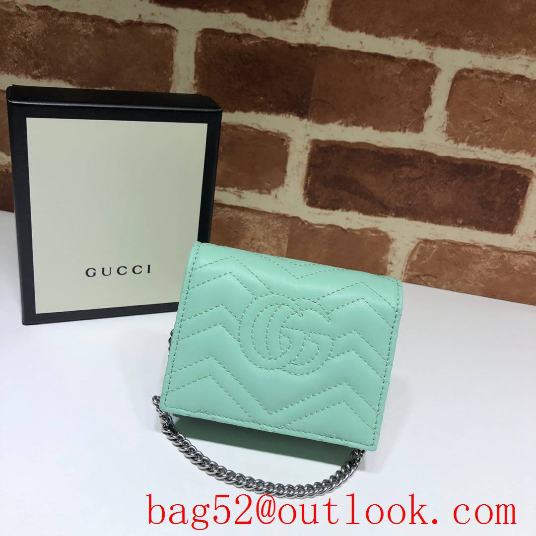 Gucci GG Marmont teal small Card Holder Wallet Purse