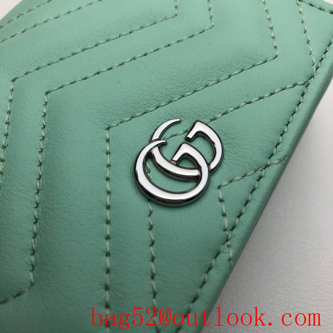 Gucci GG Marmont teal small Card Holder Wallet Purse