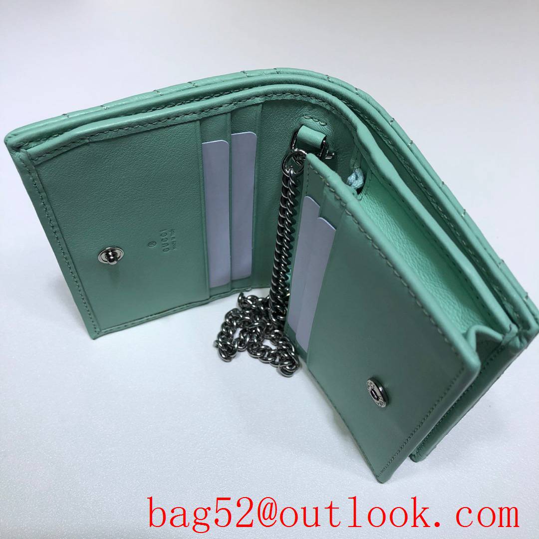 Gucci GG Marmont teal small Card Holder Wallet Purse