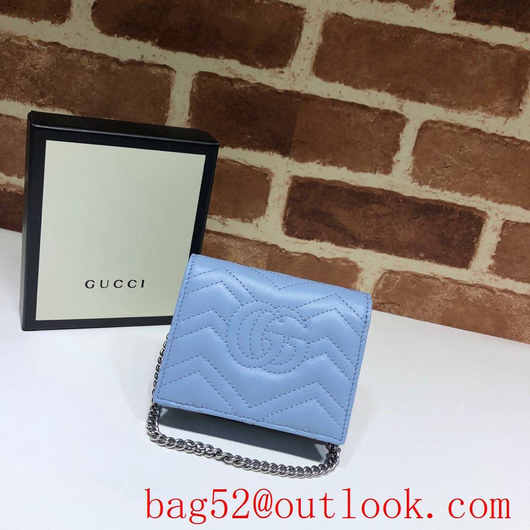 Gucci GG Marmont blue small Card Holder Wallet Purse