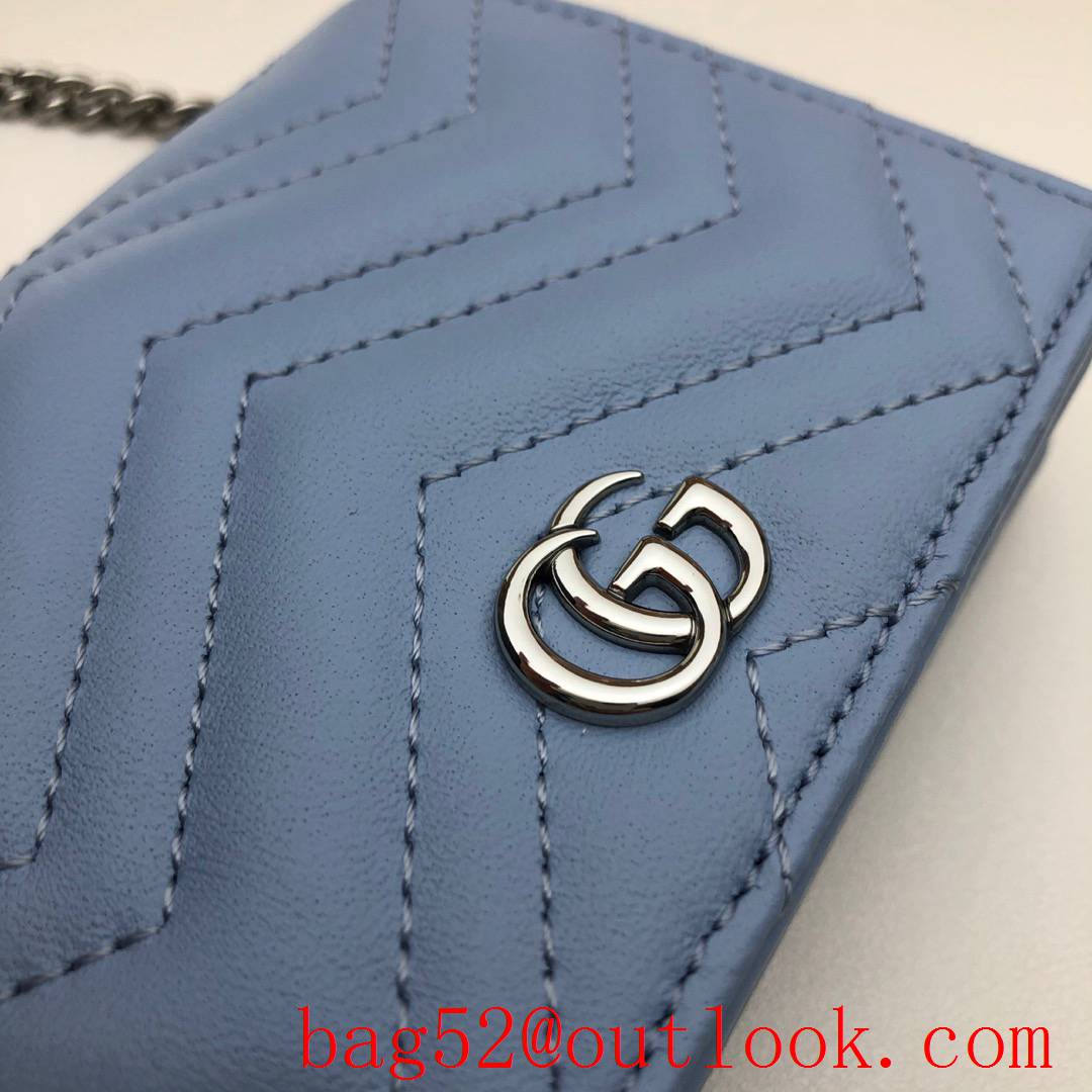 Gucci GG Marmont blue small Card Holder Wallet Purse