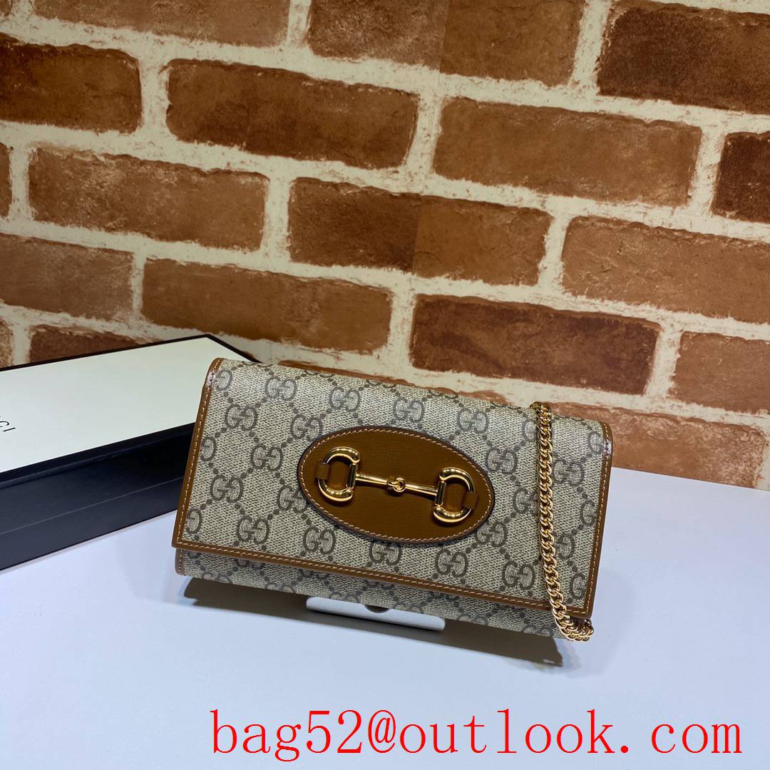 Gucci Horsebit chain brown 1955 Woc Shoulder Bag Clutch Wallet Purse