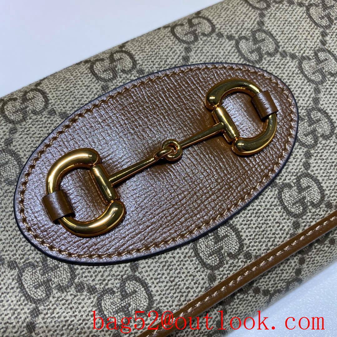 Gucci Horsebit chain brown 1955 Woc Shoulder Bag Clutch Wallet Purse