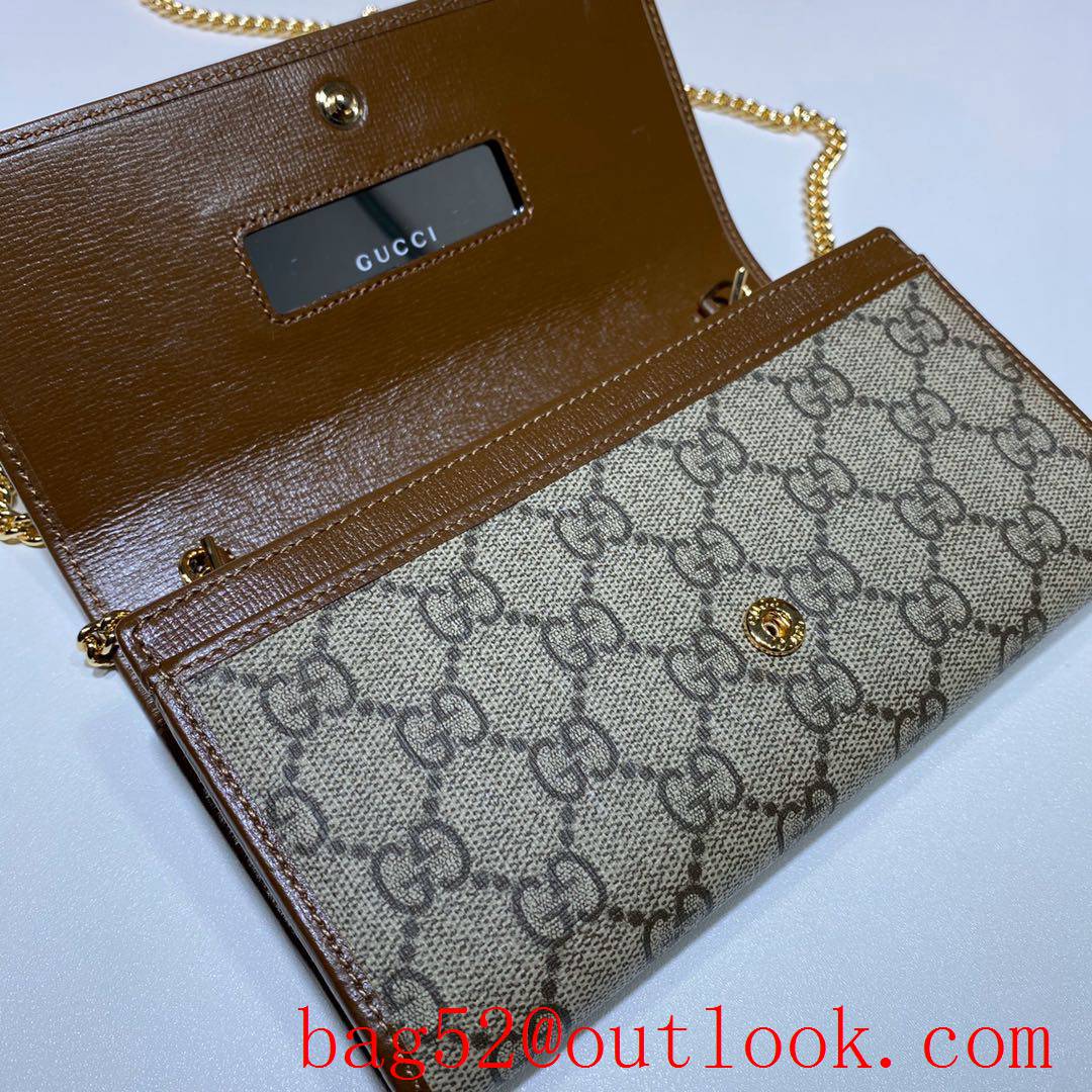 Gucci Horsebit chain brown 1955 Woc Shoulder Bag Clutch Wallet Purse