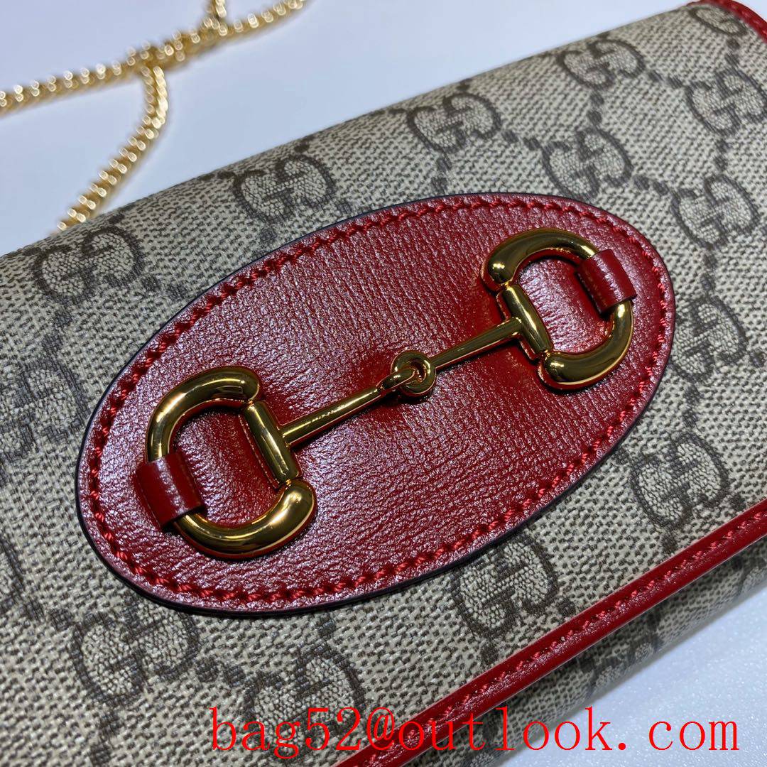 Gucci Horsebit chain red 1955 Woc Shoulder Bag Clutch Wallet Purse