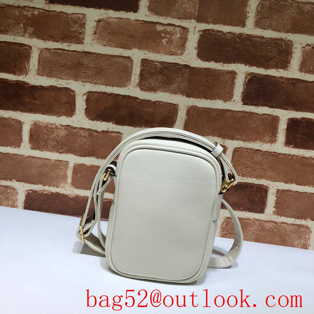 Gucci Logo men cream calfskin Shoulder Bag purse