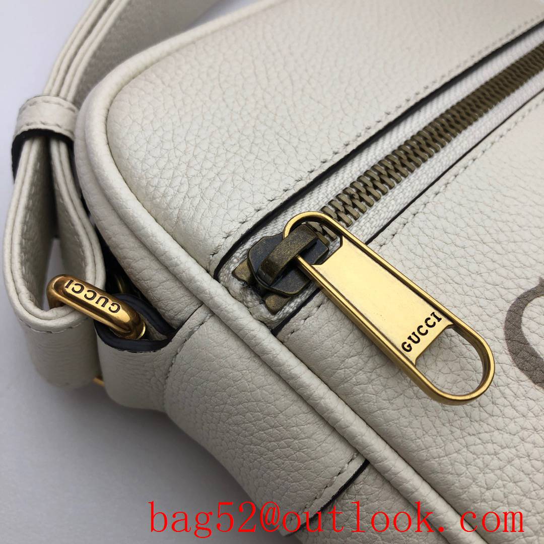 Gucci Logo men cream calfskin Shoulder Bag purse