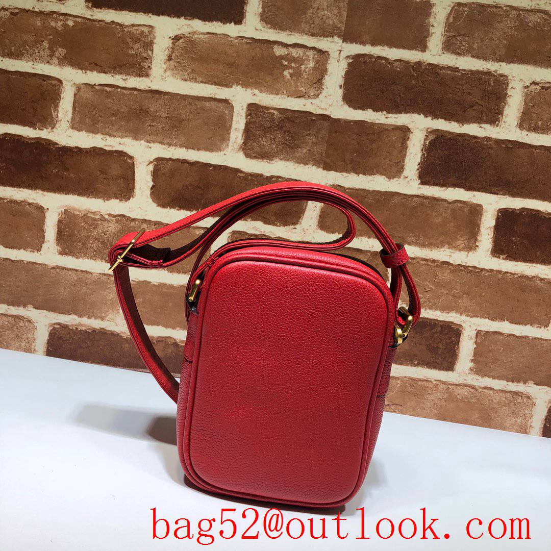 Gucci Logo men red calfskin Shoulder Bag purse