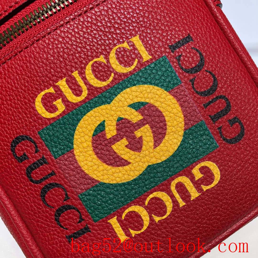 Gucci Logo men red calfskin Shoulder Bag purse