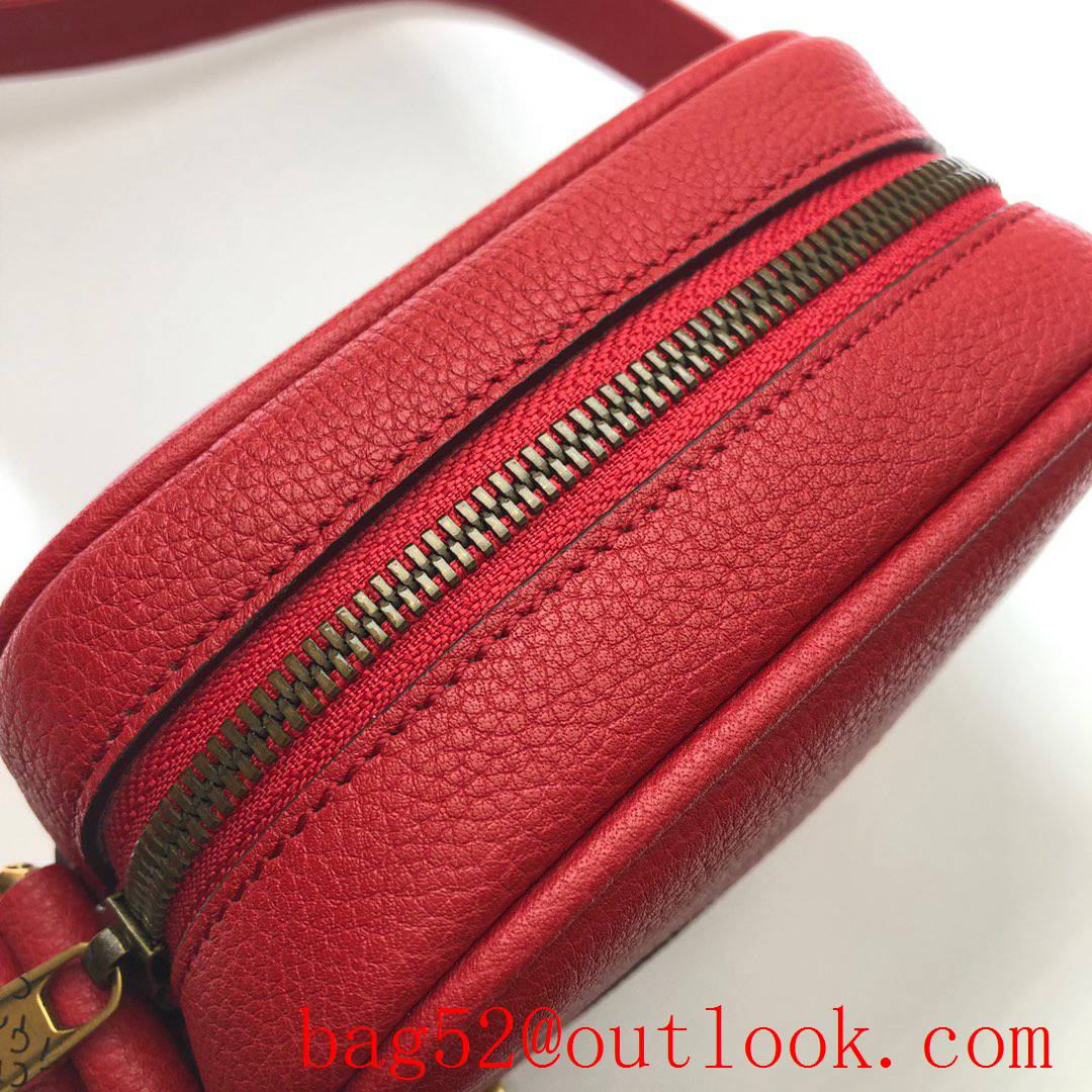 Gucci Logo men red calfskin Shoulder Bag purse