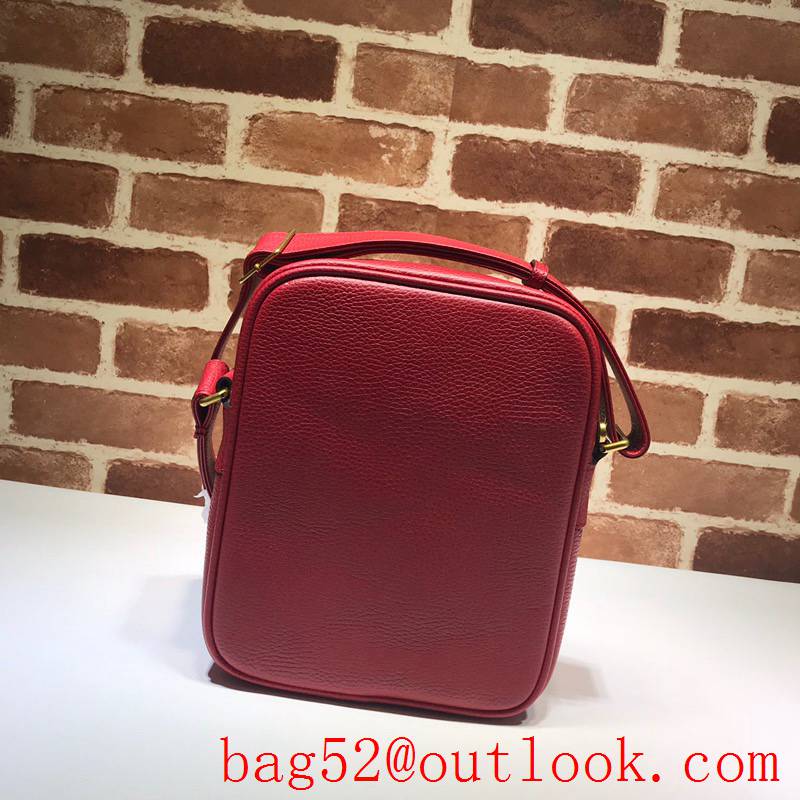 Gucci Print red calfskin Messenger shoulder Bag