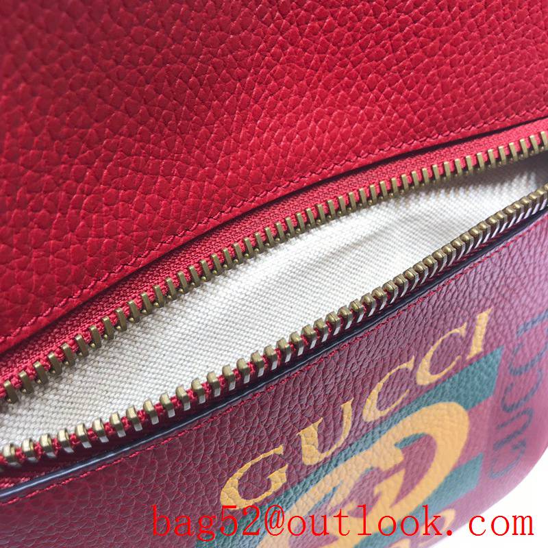 Gucci Print red calfskin Messenger shoulder Bag