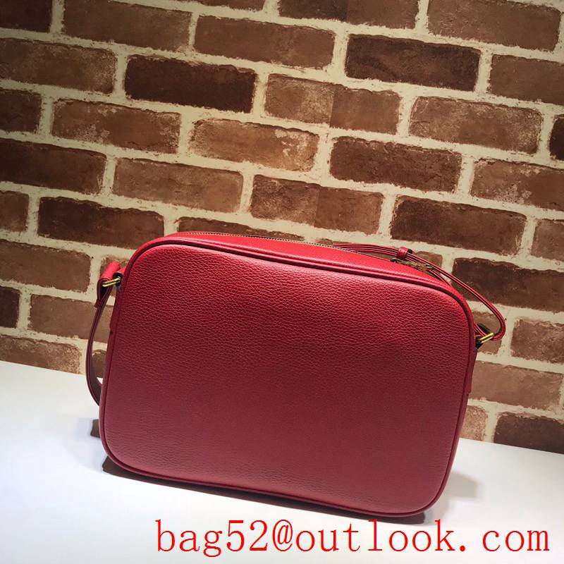 Gucci Print Logo red large Real Leather Shoulder Bag purse