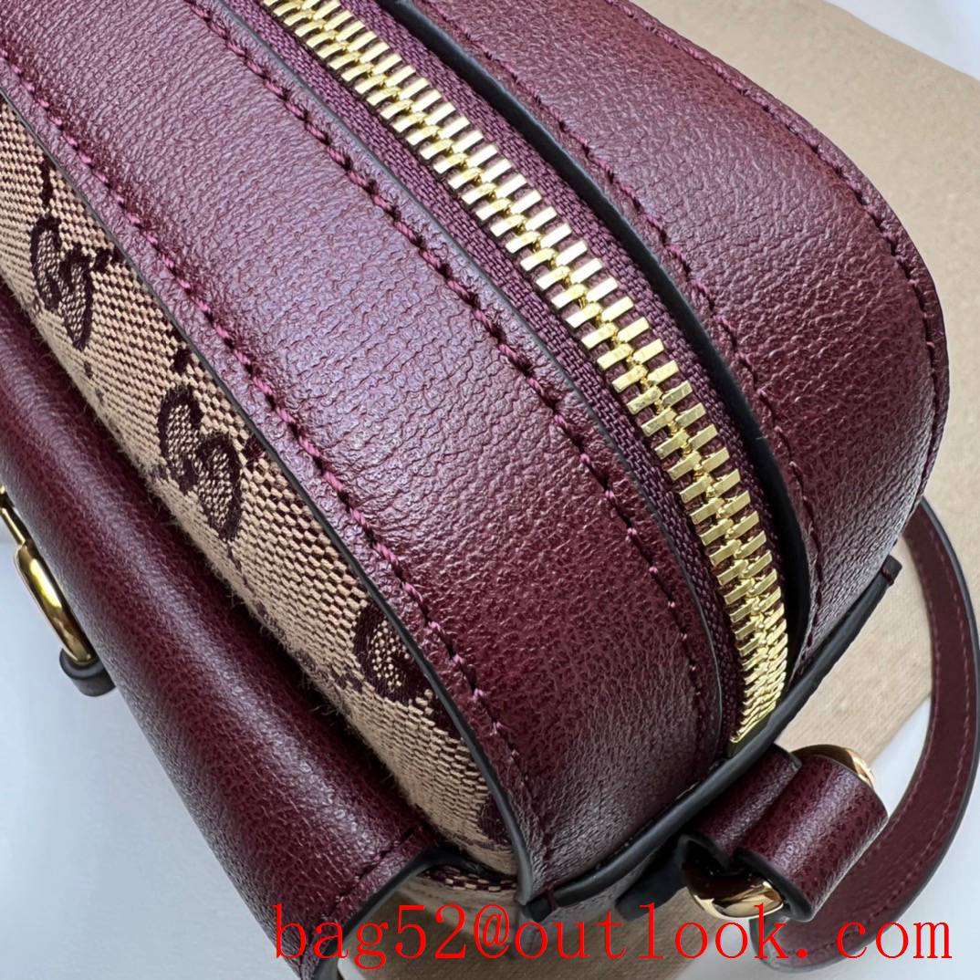 Gucci Horsebit 1955 wine real leather Small Camera Bag