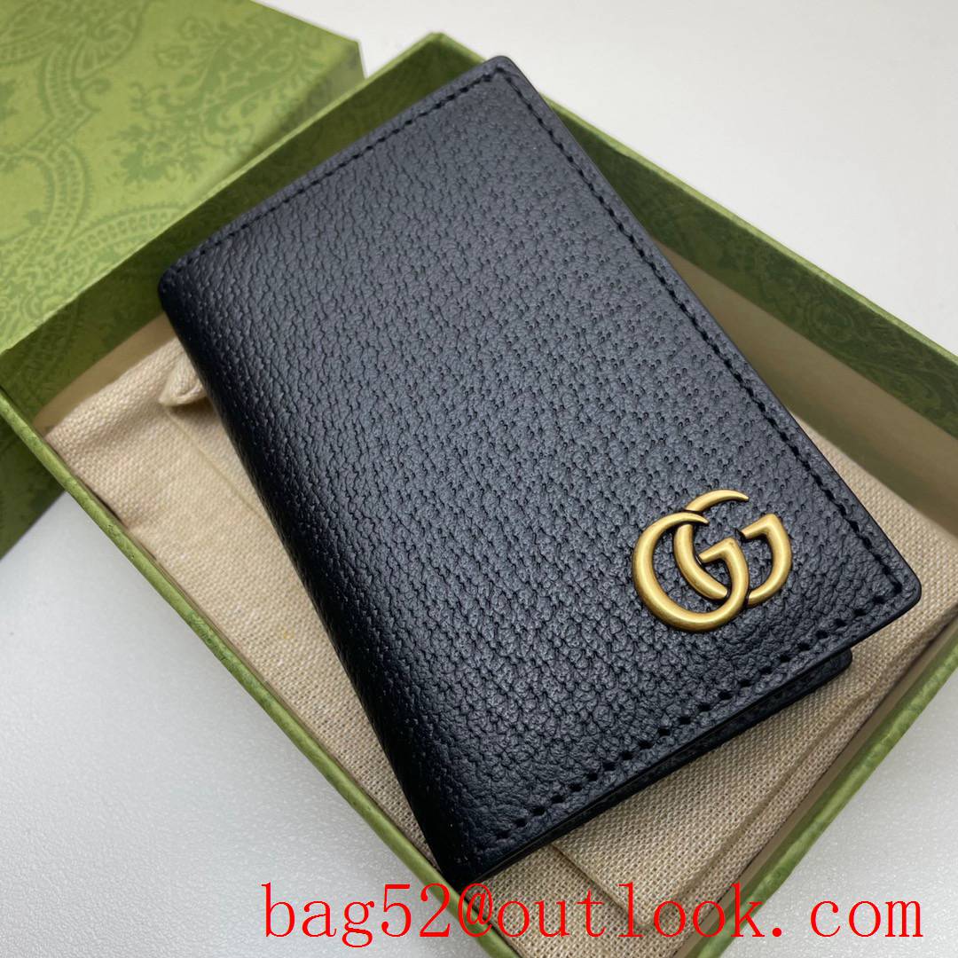 Gucci GG small black Real Leather Men Card Holder Wallet Purse