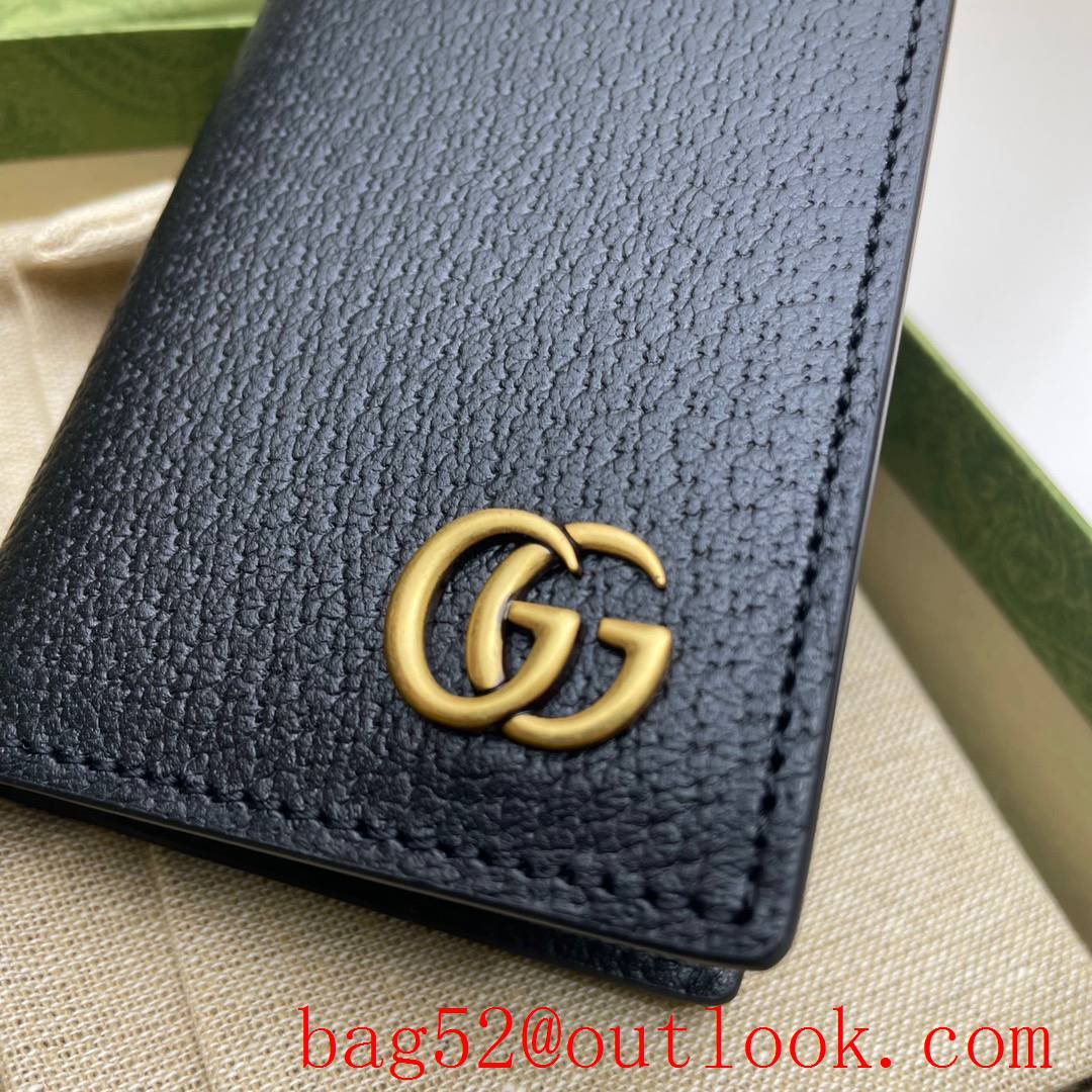 Gucci GG small black Real Leather Men Card Holder Wallet Purse