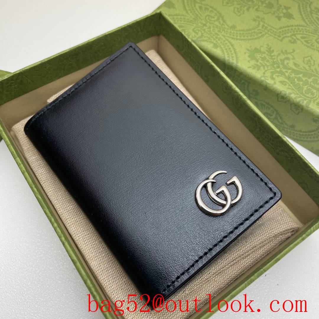 Gucci GG small black Smooth calfskin Men Purse Card Holder Wallet