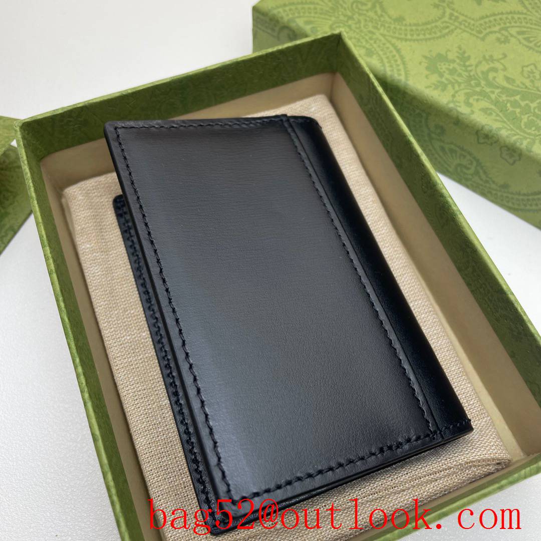 Gucci GG small black Smooth calfskin Men Purse Card Holder Wallet