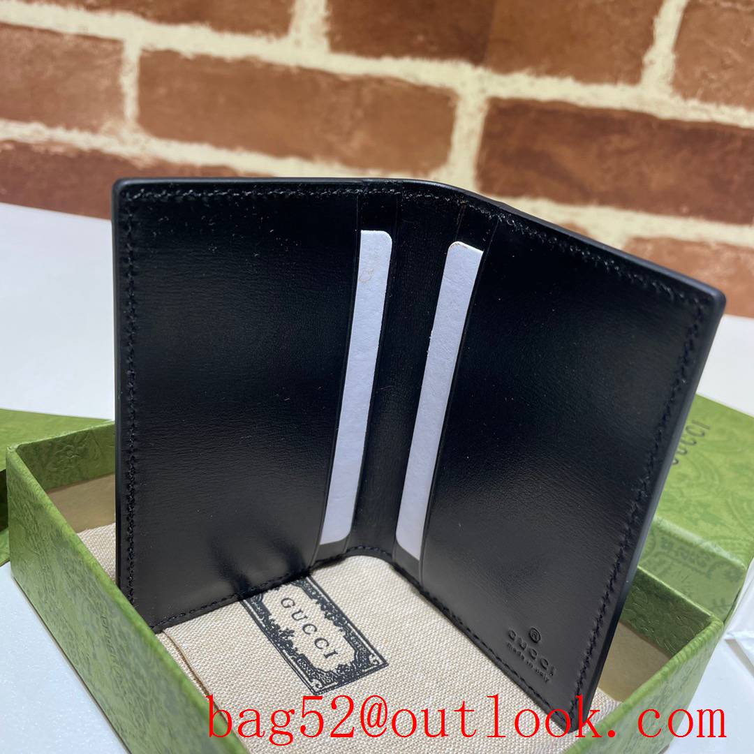 Gucci GG small black Smooth calfskin Men Purse Card Holder Wallet