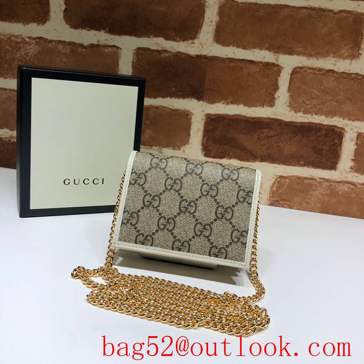 Gucci Horsebit 1955 cream small mini Wallet chain Coin Purse