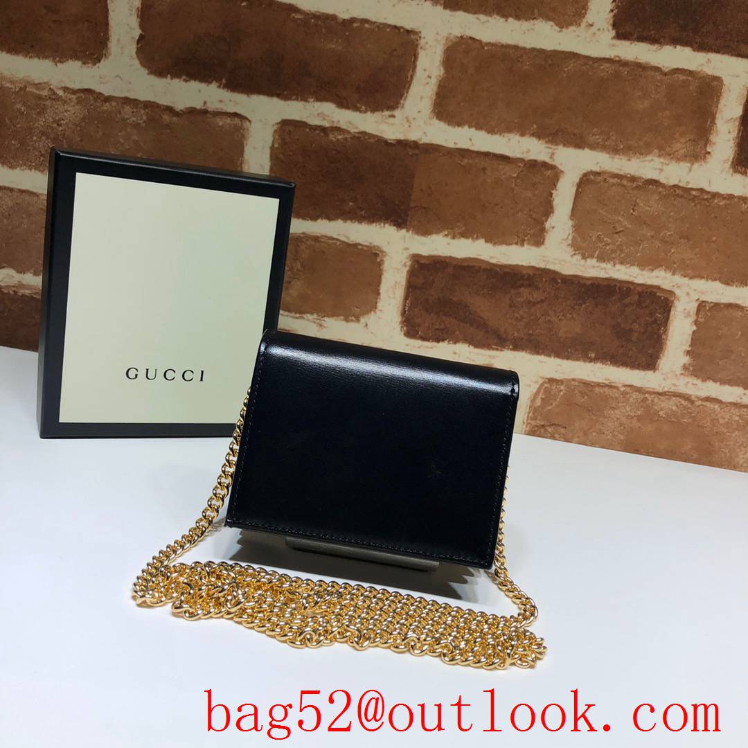 Gucci Horsebit 1955 black Calfskin Wallet chain Coin Purse