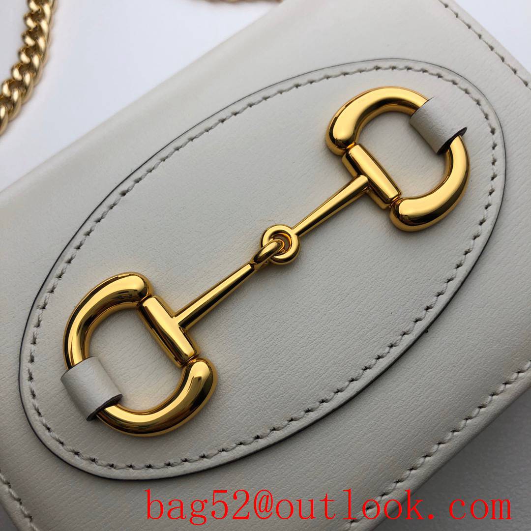 Gucci Horsebit 1955 cream Calfskin Wallet chain Coin Purse