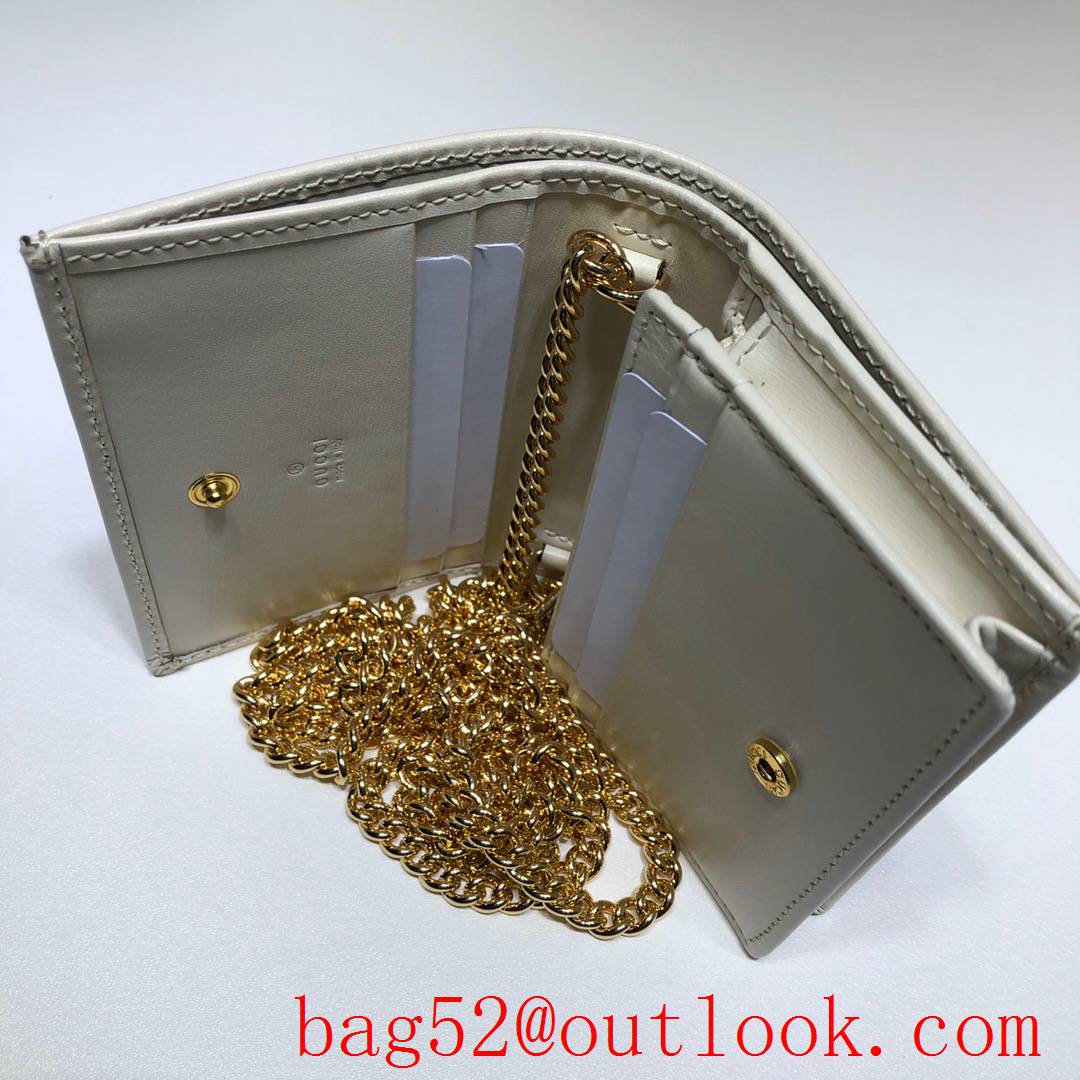 Gucci Horsebit 1955 cream Calfskin Wallet chain Coin Purse