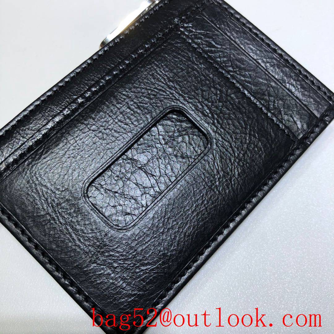 Gucci small GG black Calfskin Card Holder Wallet Purse