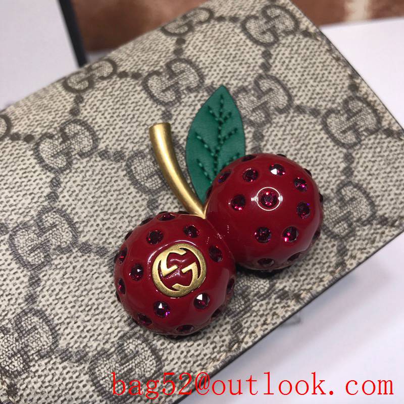 Gucci GG Supreme Short Cherry Wallet Purse