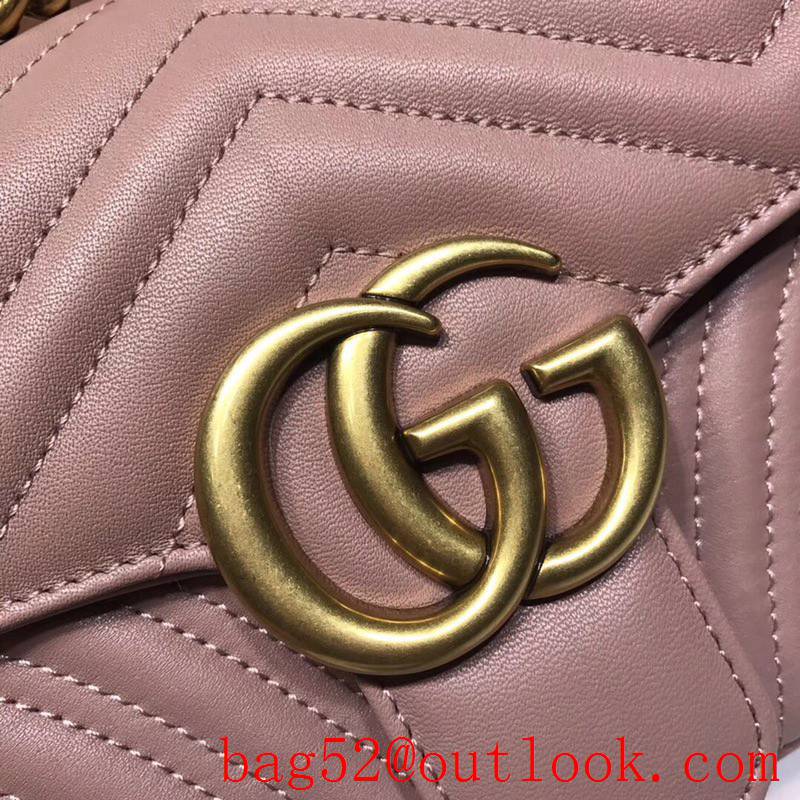 Gucci GG Marmont nude calfskin chain Shoulder Bag