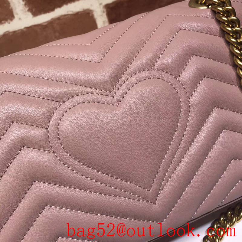 Gucci GG Marmont nude calfskin chain Shoulder Bag