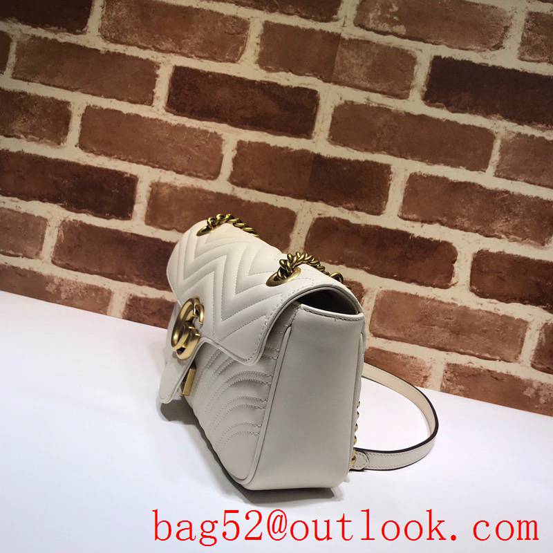 Gucci GG Marmont cream calfskin chain Shoulder Bag