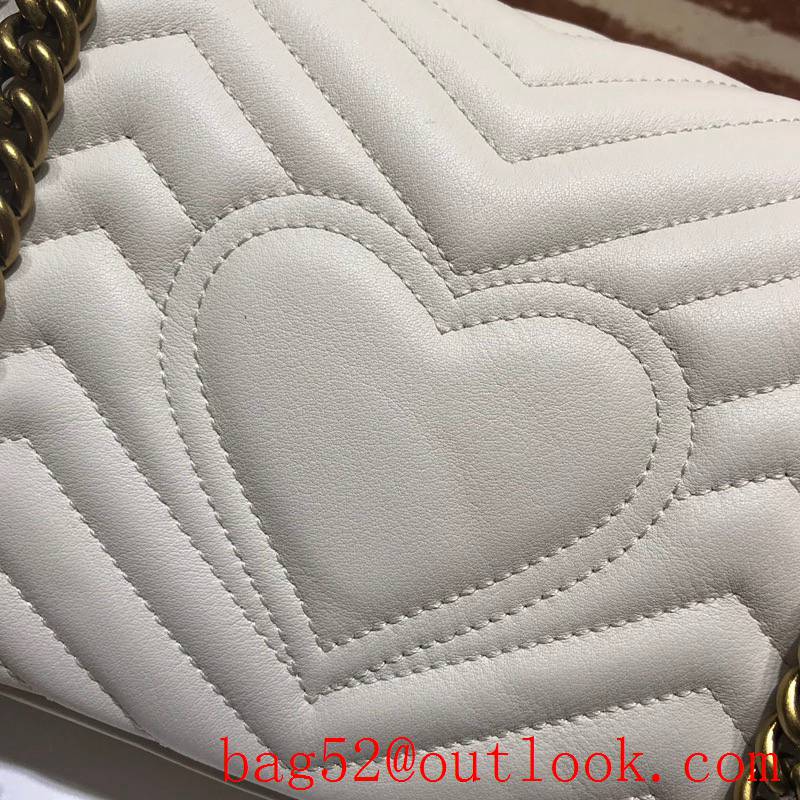 Gucci GG Marmont cream calfskin chain Shoulder Bag