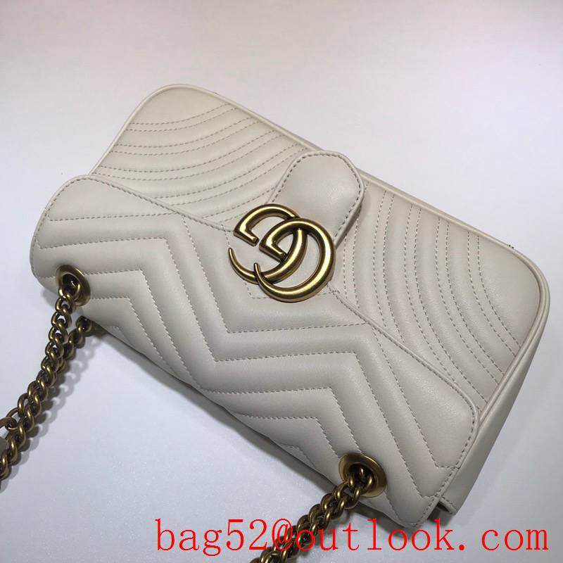 Gucci GG Marmont cream calfskin chain Shoulder Bag