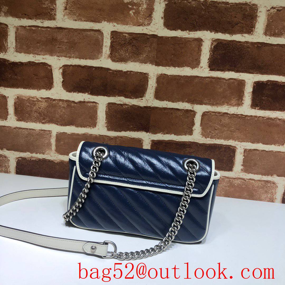 Gucci GG Marmont Mini chain navy Shoulder Bag