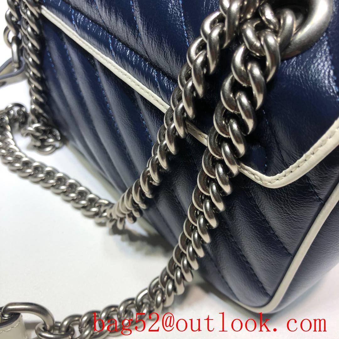 Gucci GG Marmont Mini chain navy Shoulder Bag