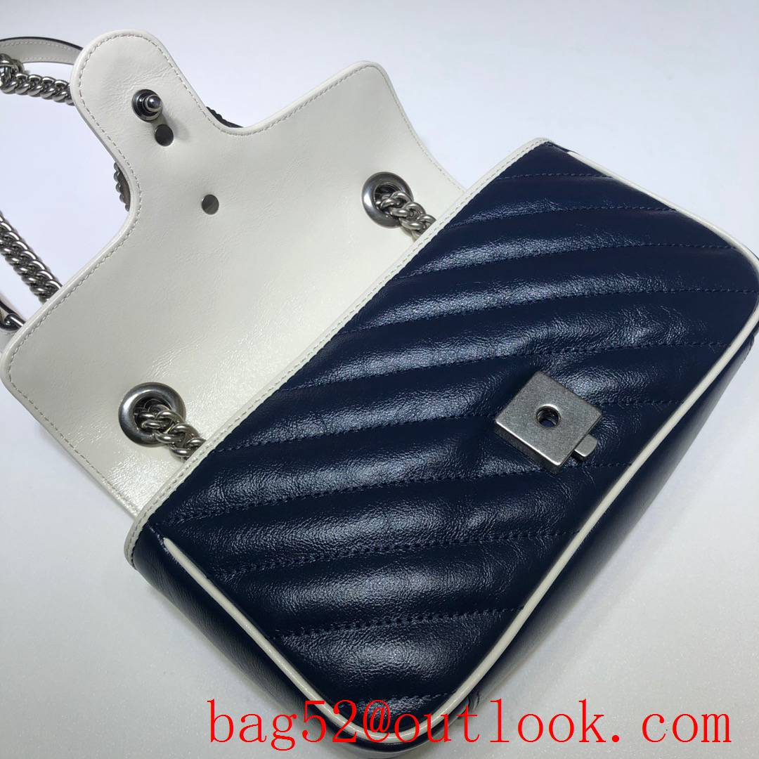 Gucci GG Marmont Mini chain navy Shoulder Bag